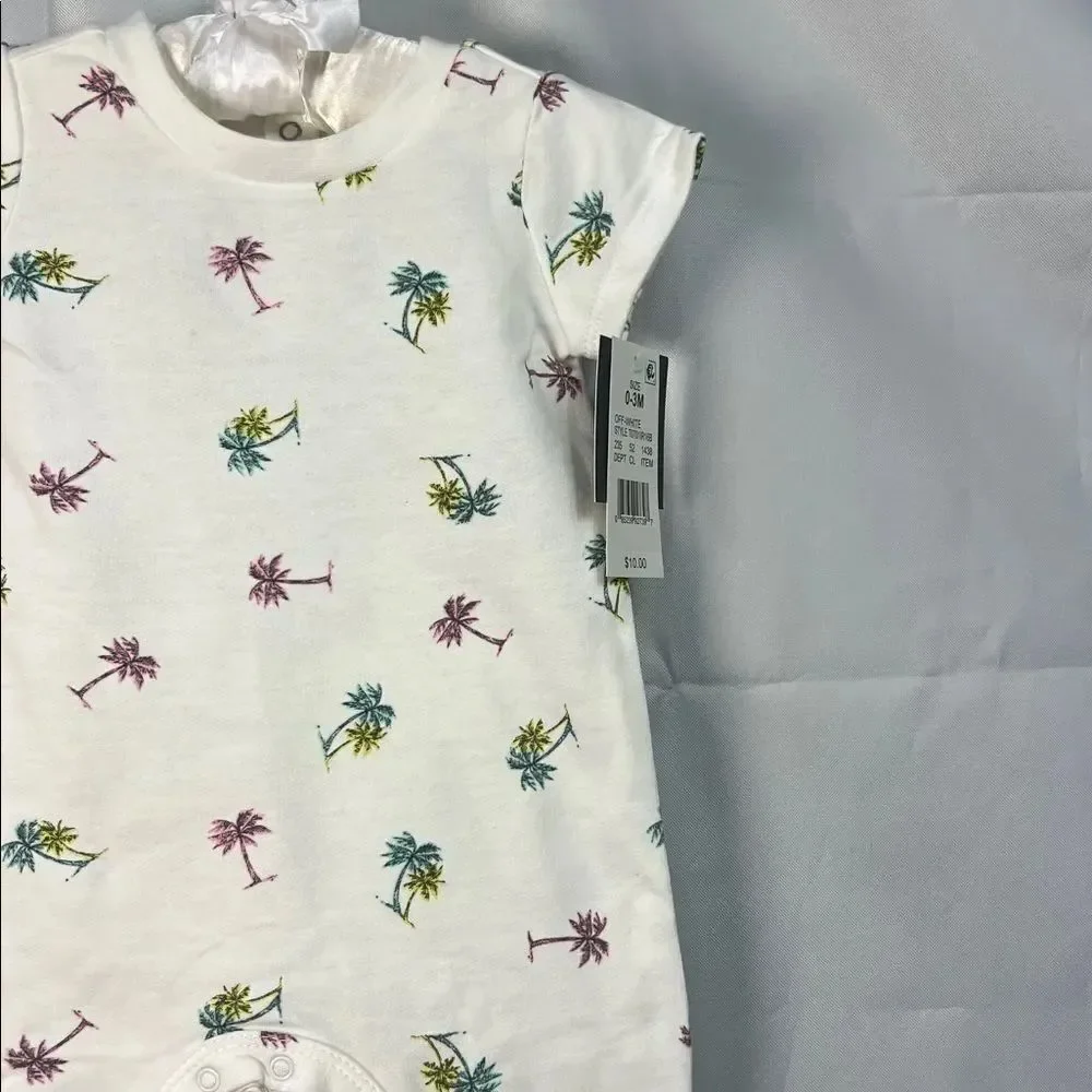 Grayson Mini cotton shortie romper with palm tree print New with tags